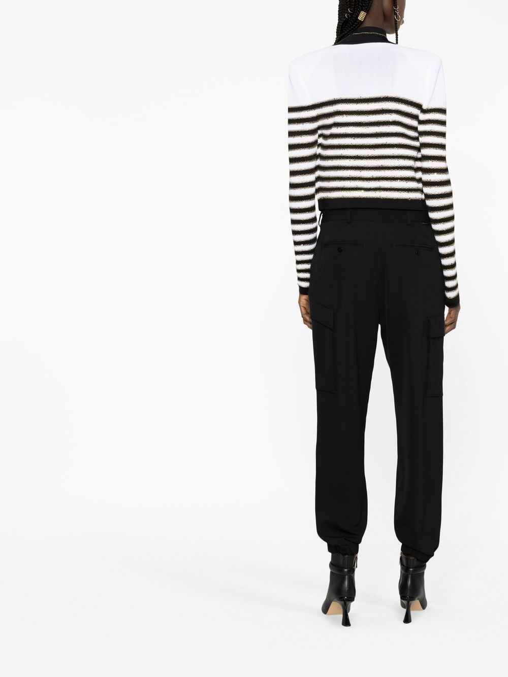 striped cropped jacket - 3