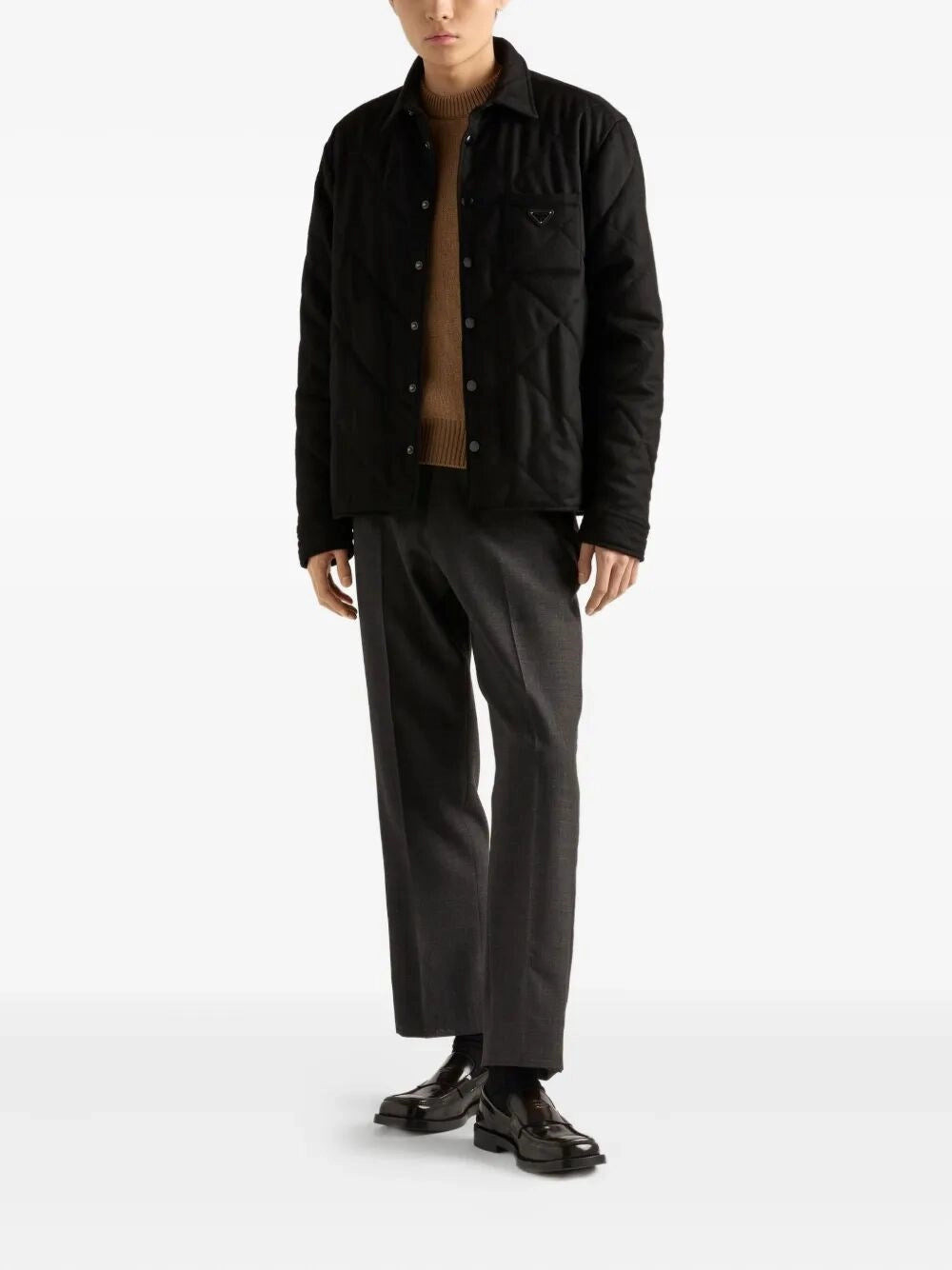 Prada Men Quilted Cashmere Shirt Jacket - 5