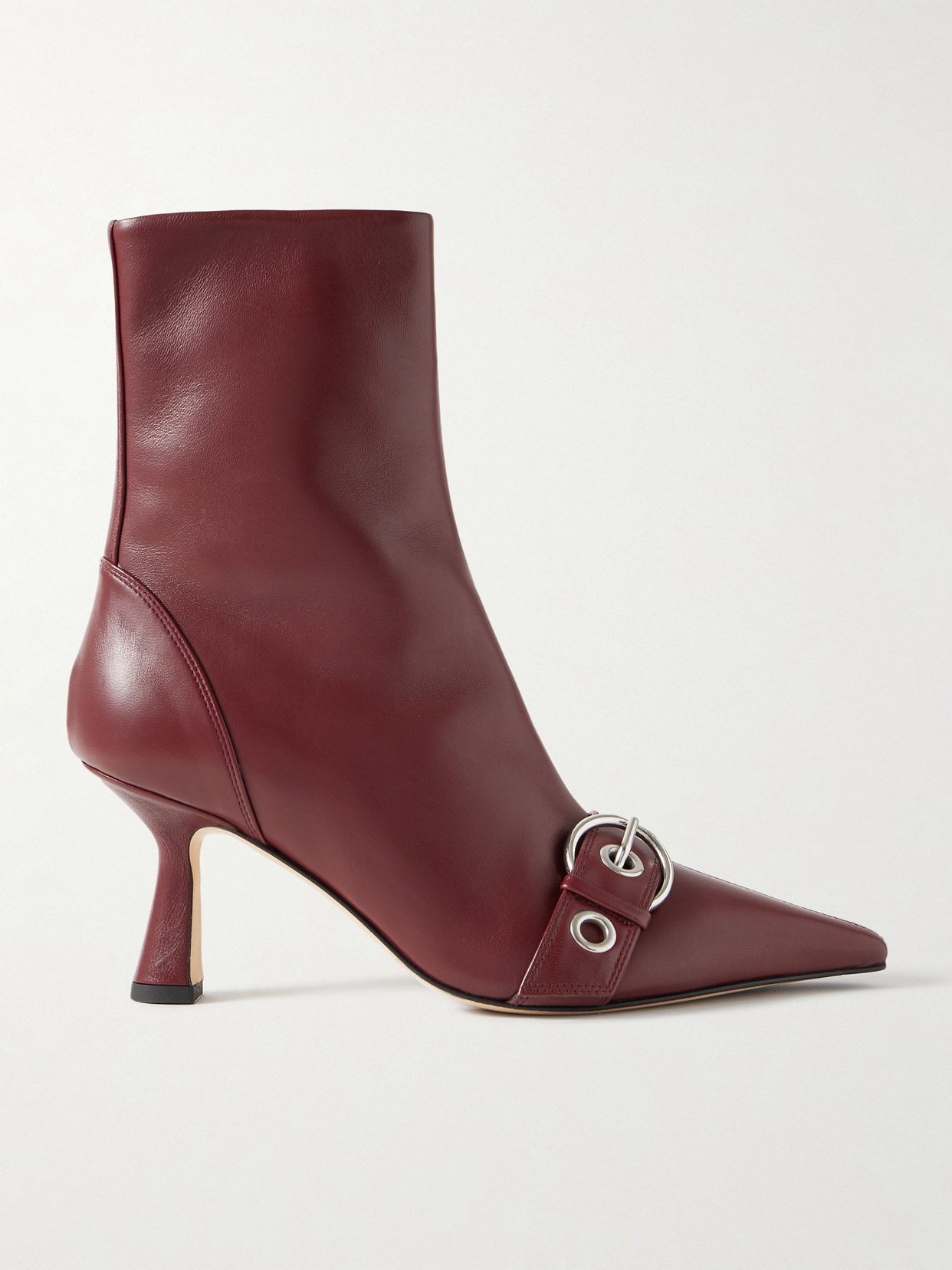 Halima Buckle-embellished Leather Ankle Boots - 1