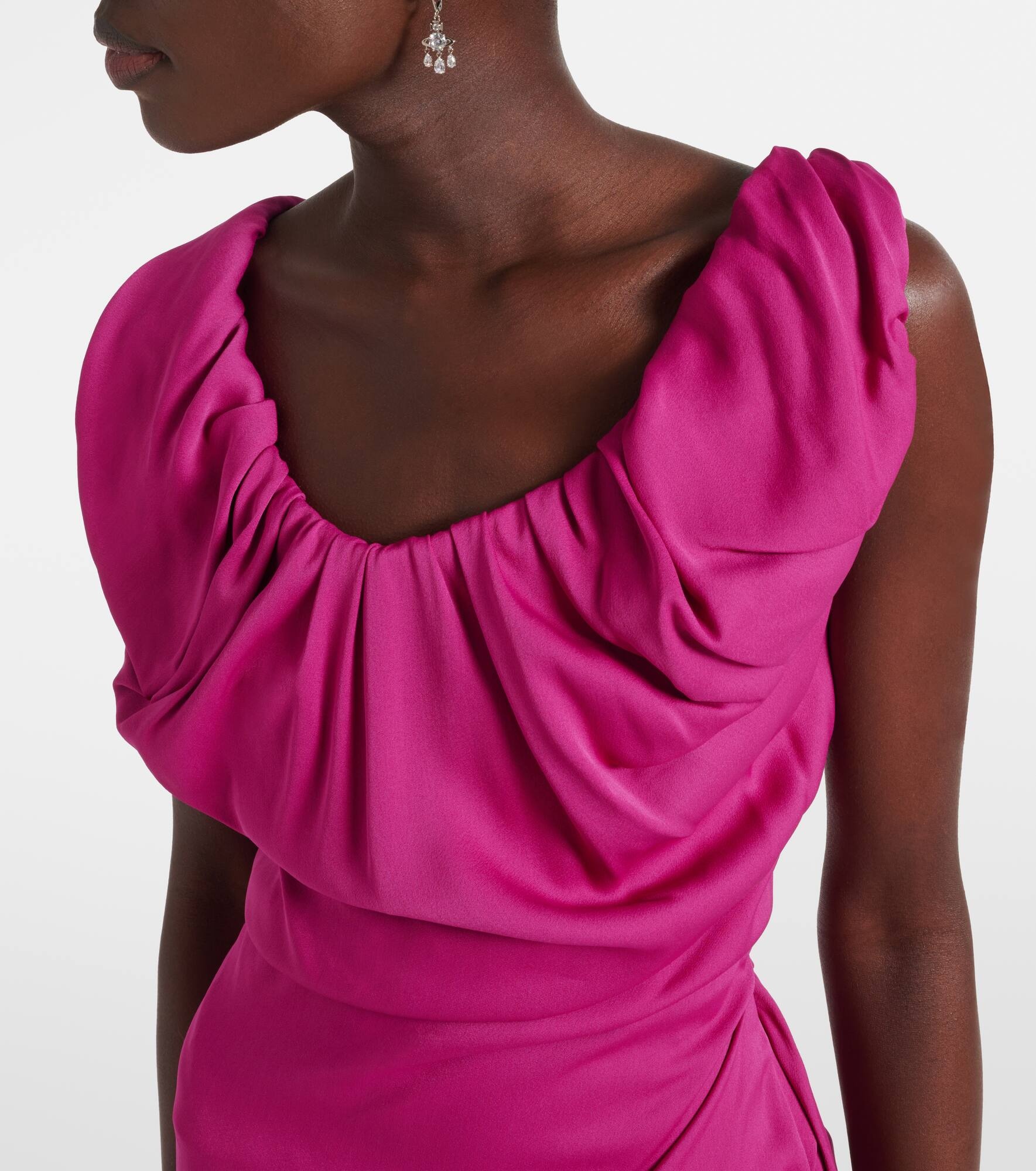 Long Ginnie Amber draped maxi dress - 4