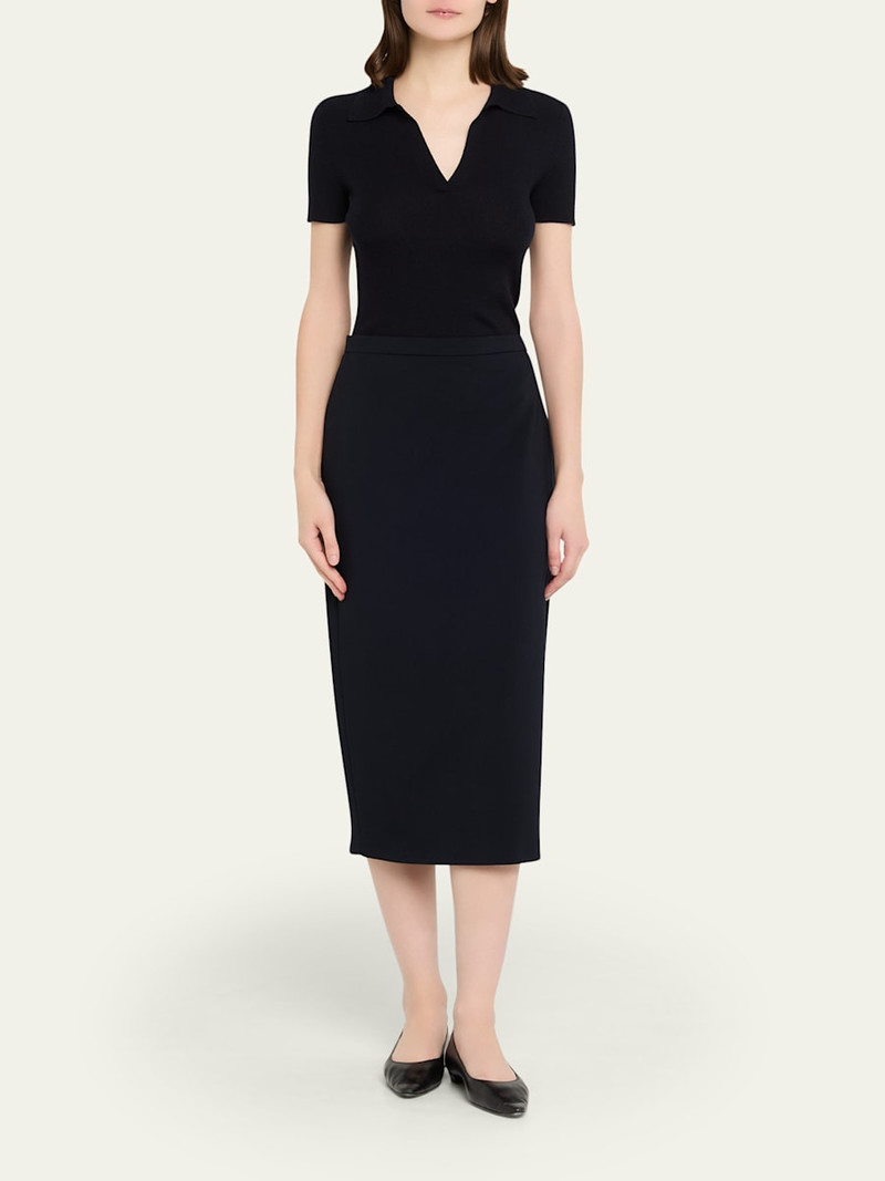 Max Mara Studio Stretch Wool Midi Pencil Skirt outlook