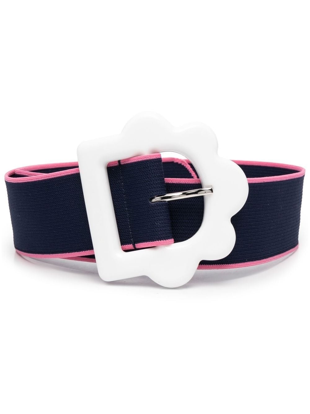 scallop-buckle two-tone belt - 1