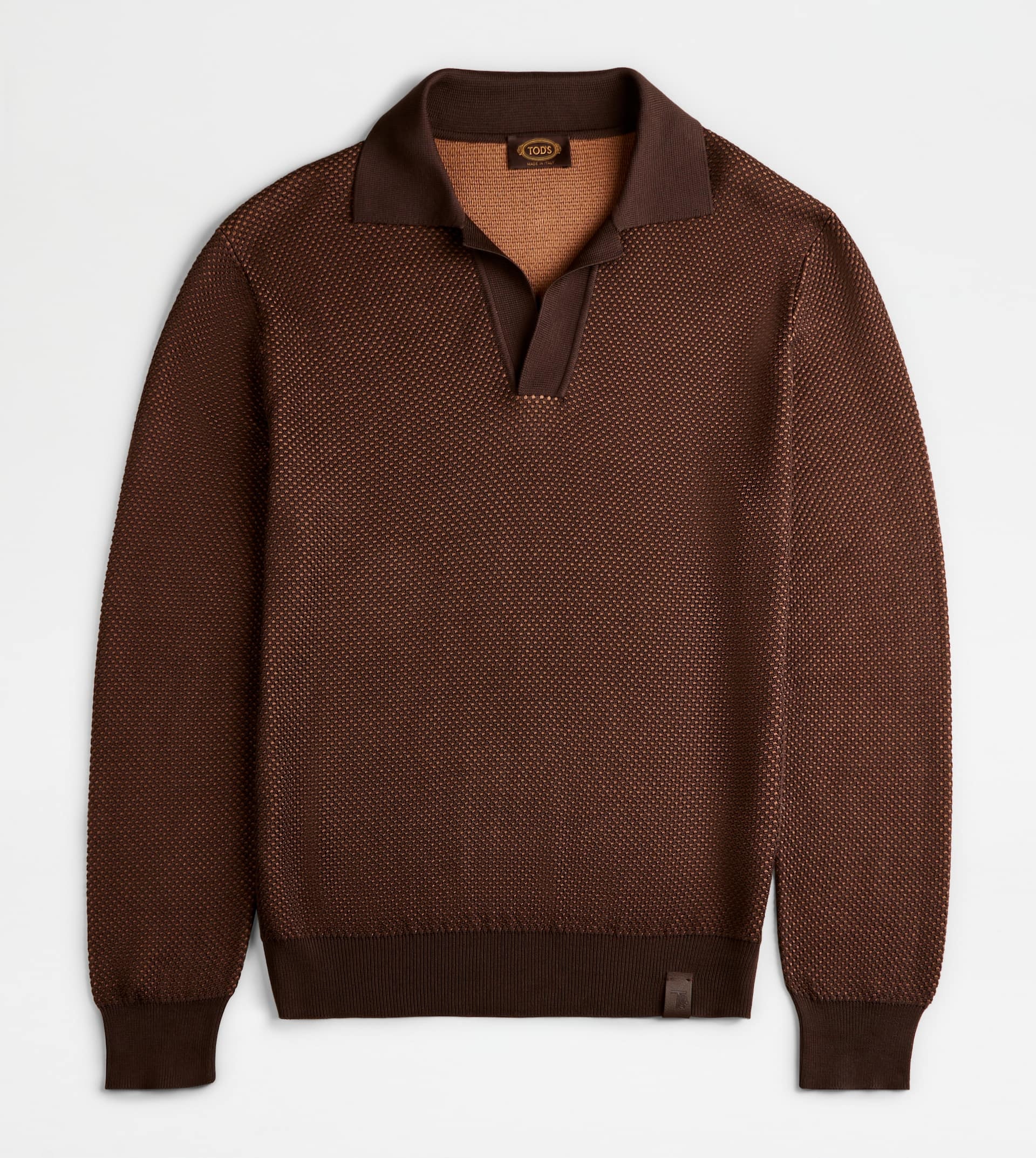 POLO SHIRT IN KNIT - BROWN - 1