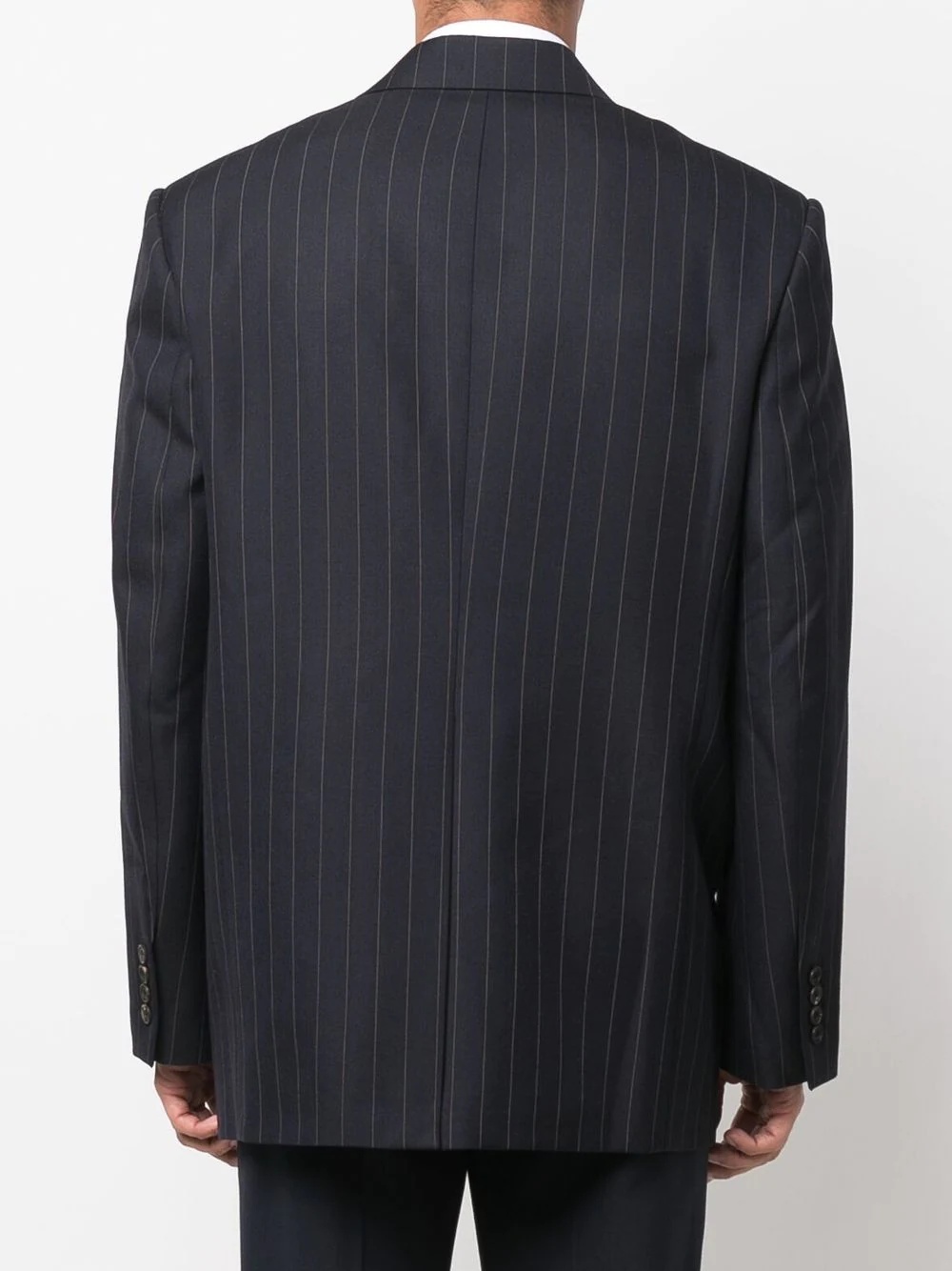 double-breasted pinstripe blazer - 4