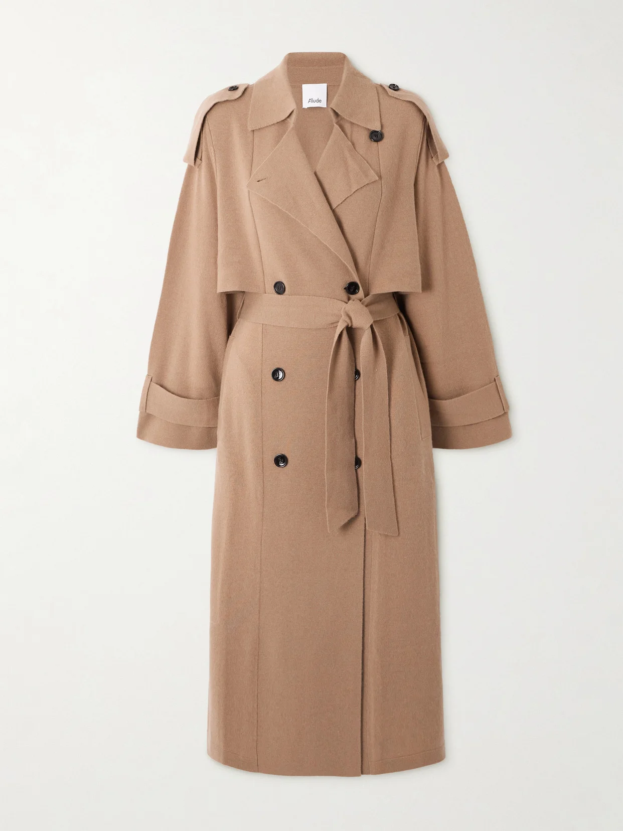 Double-breasted Wool And Cashmere-blend Trench - 1