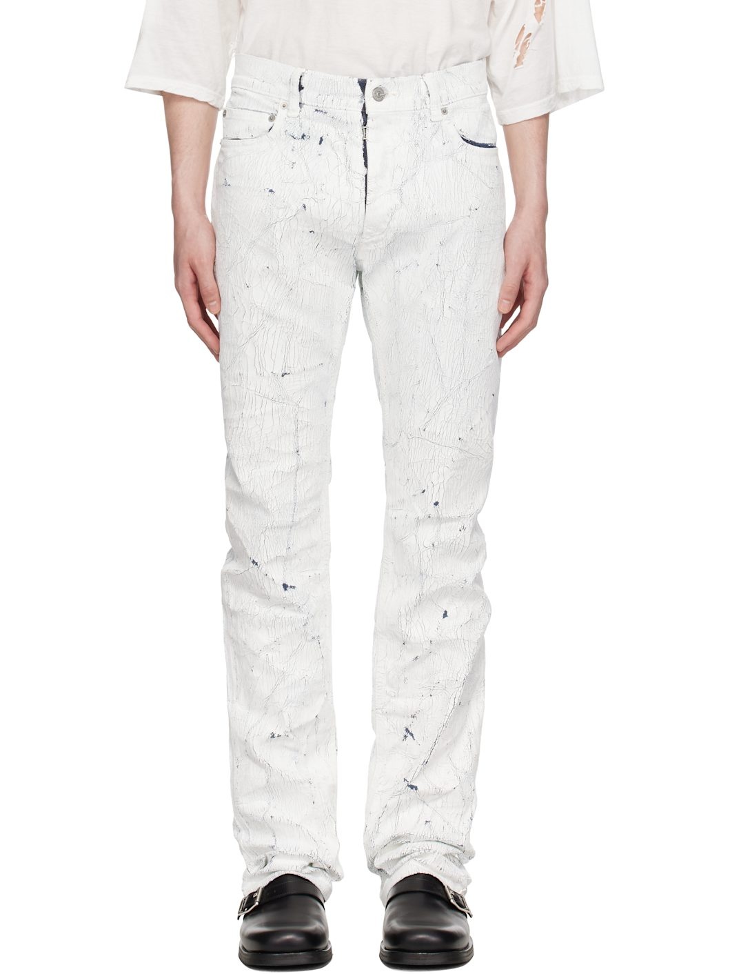 White 5 Pocket Jeans - 1