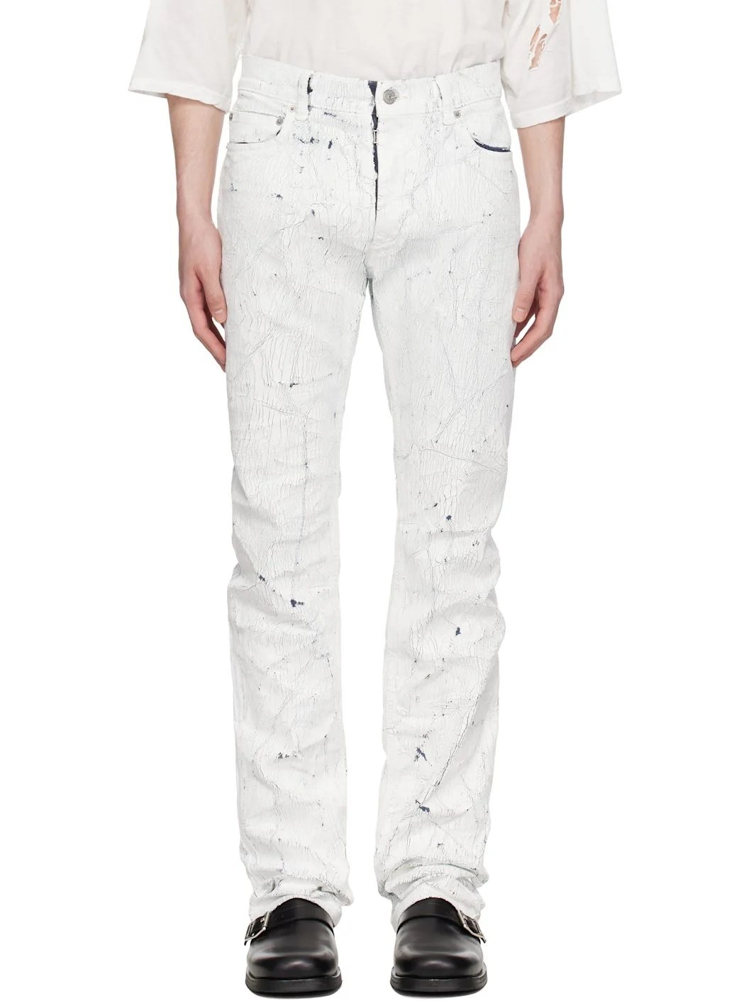 White 5 Pocket Jeans - 1