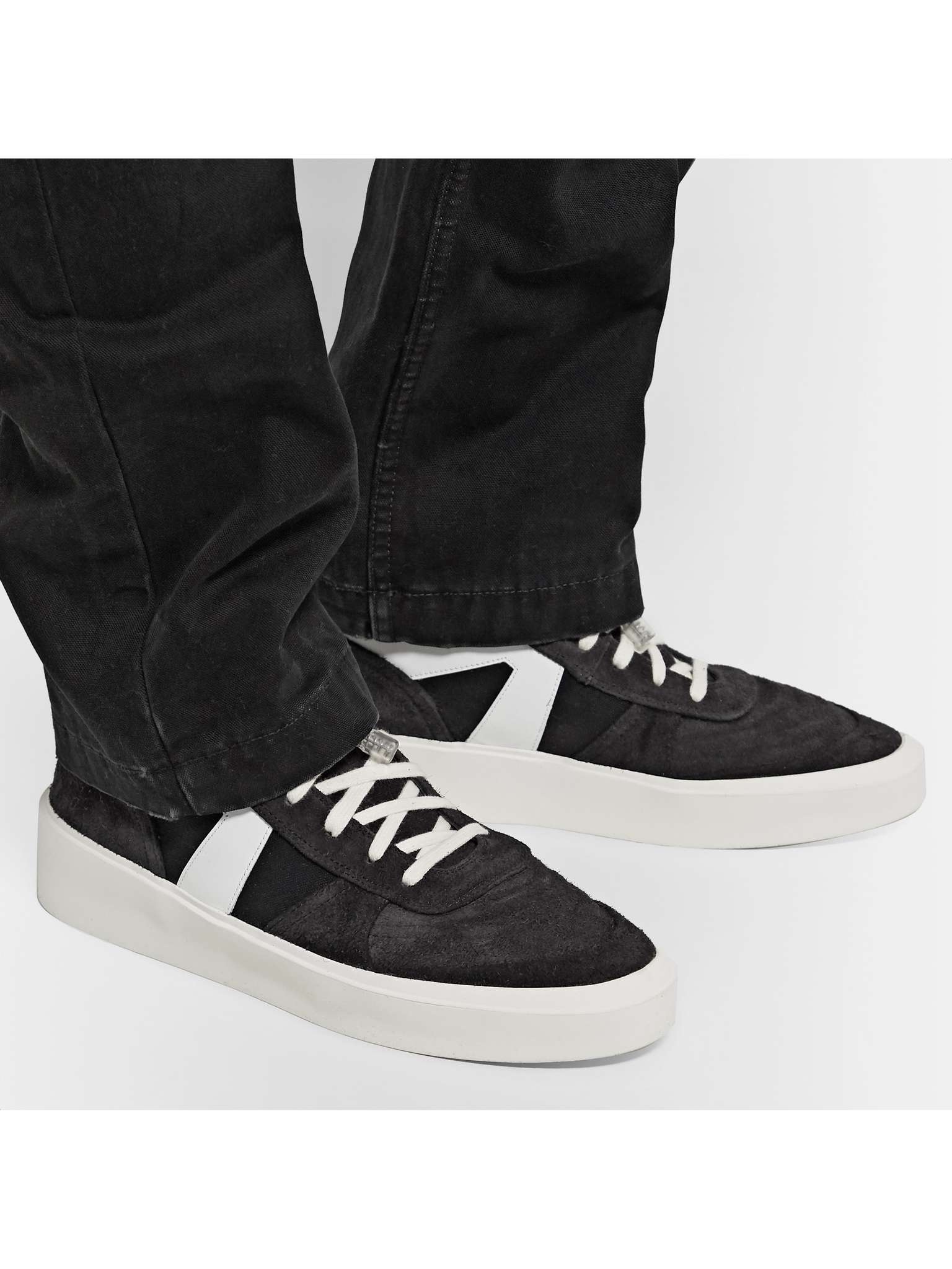 Suede, Leather and Canvas High-Top Sneakers - 2