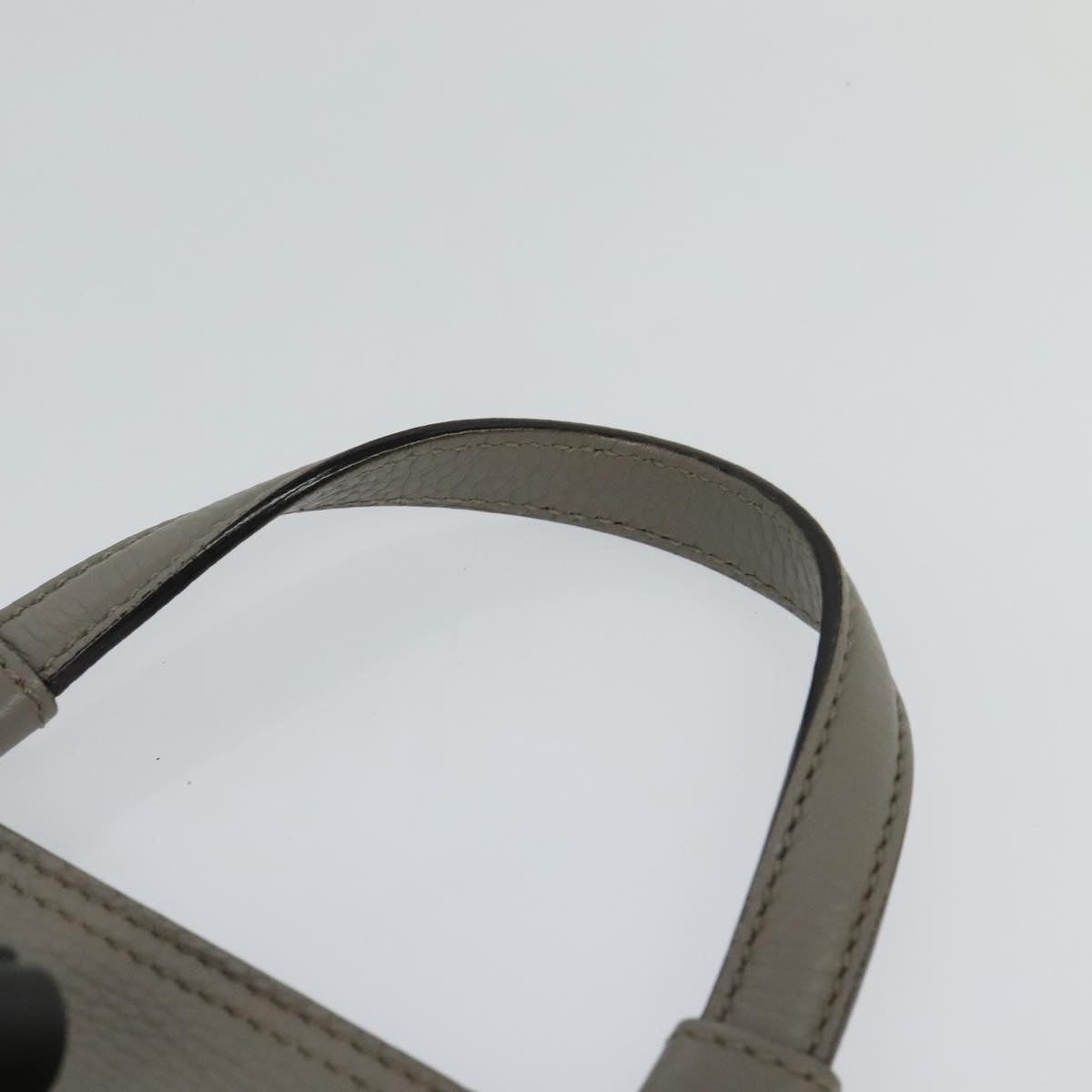 GUCCI Bamboo Daily Hand Bag Leather Gray Silver - 8