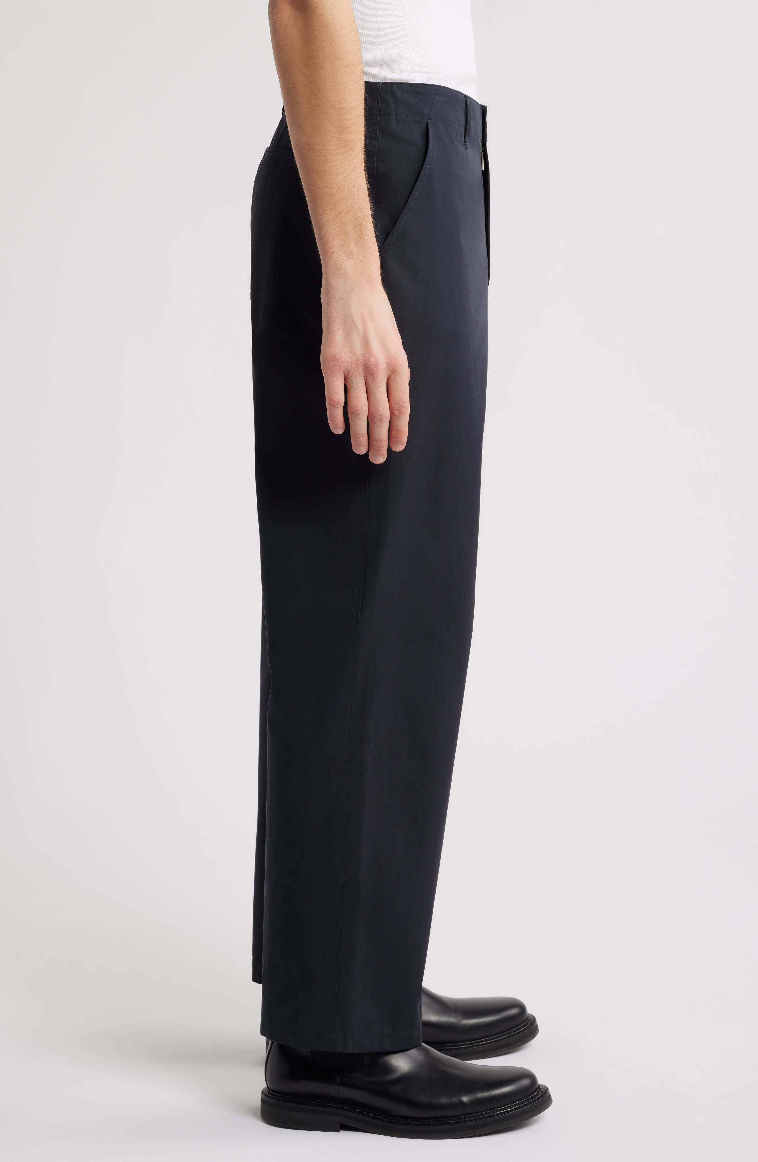 FRAME Relaxed Fit Cotton Pants in Dark Navy at Nordstrom - 3
