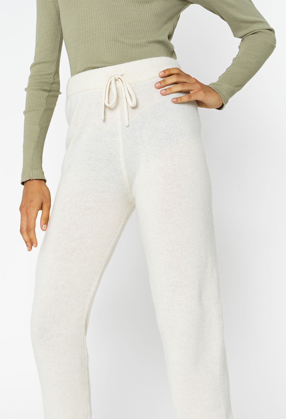 TWO TONE CASHMERE SWEATPANTS - 5