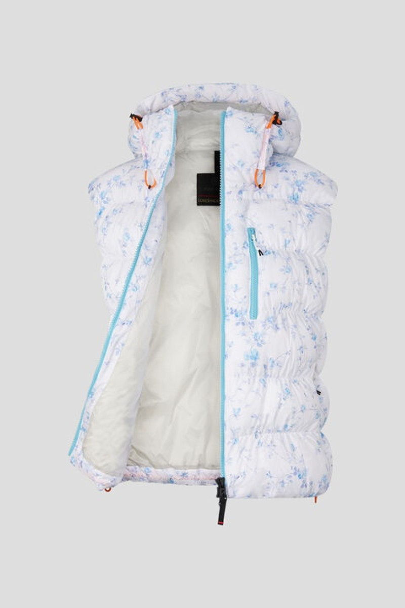 Naima Quilted waistcoat in White/Blue 7