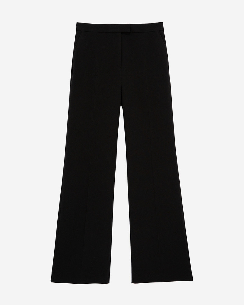 BLACK STRAIGHT-CUT CREPE TAILORED PANTS 1