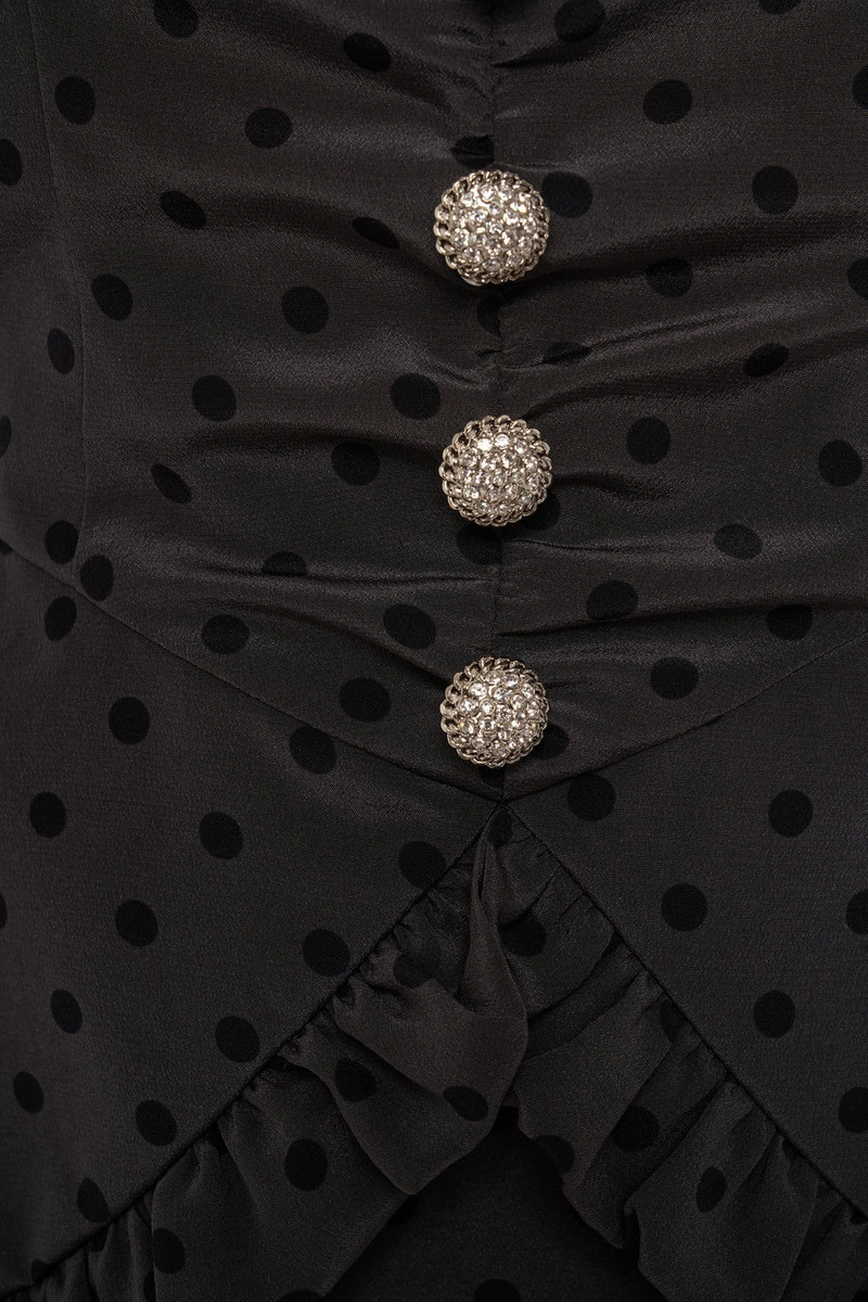 POLKA DOT PRINT SILK DRESS WITH RUFFLE DETAILS 3