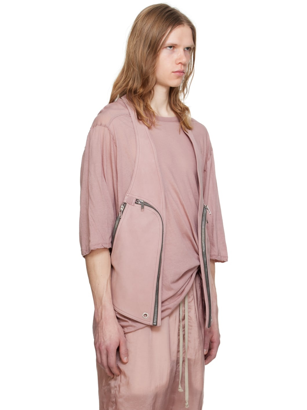 Pink Bauhaus Leather Vest - 2