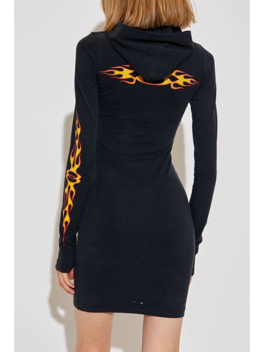 flames-print mini dress - 4