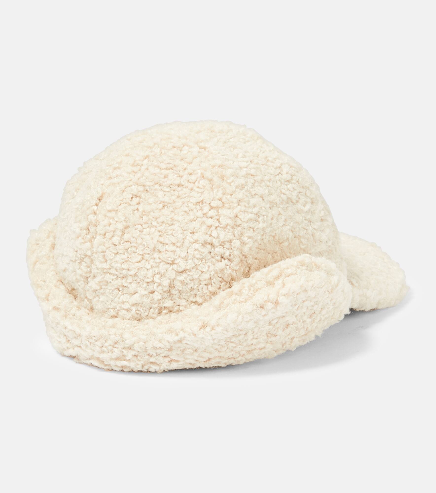Faux shearling baseball cap - 4