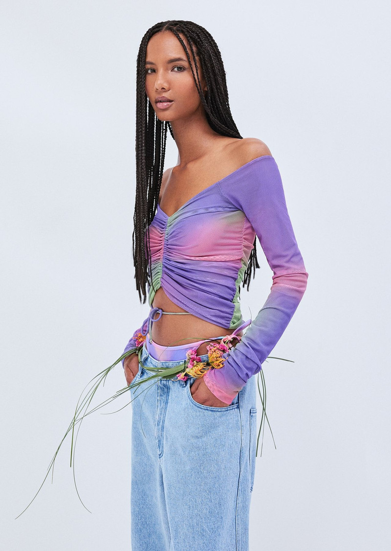 Emporio Armani Sustainability Values Capsule Collection camouflage print recycled mesh jumper 6