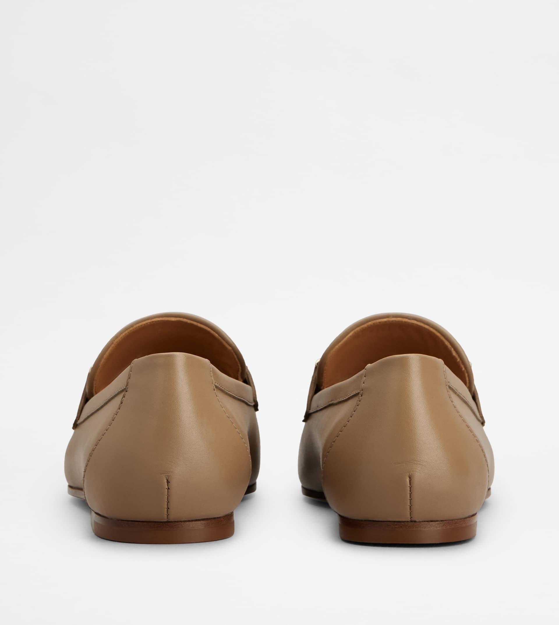 LOAFERS IN LEATHER - BEIGE - 3