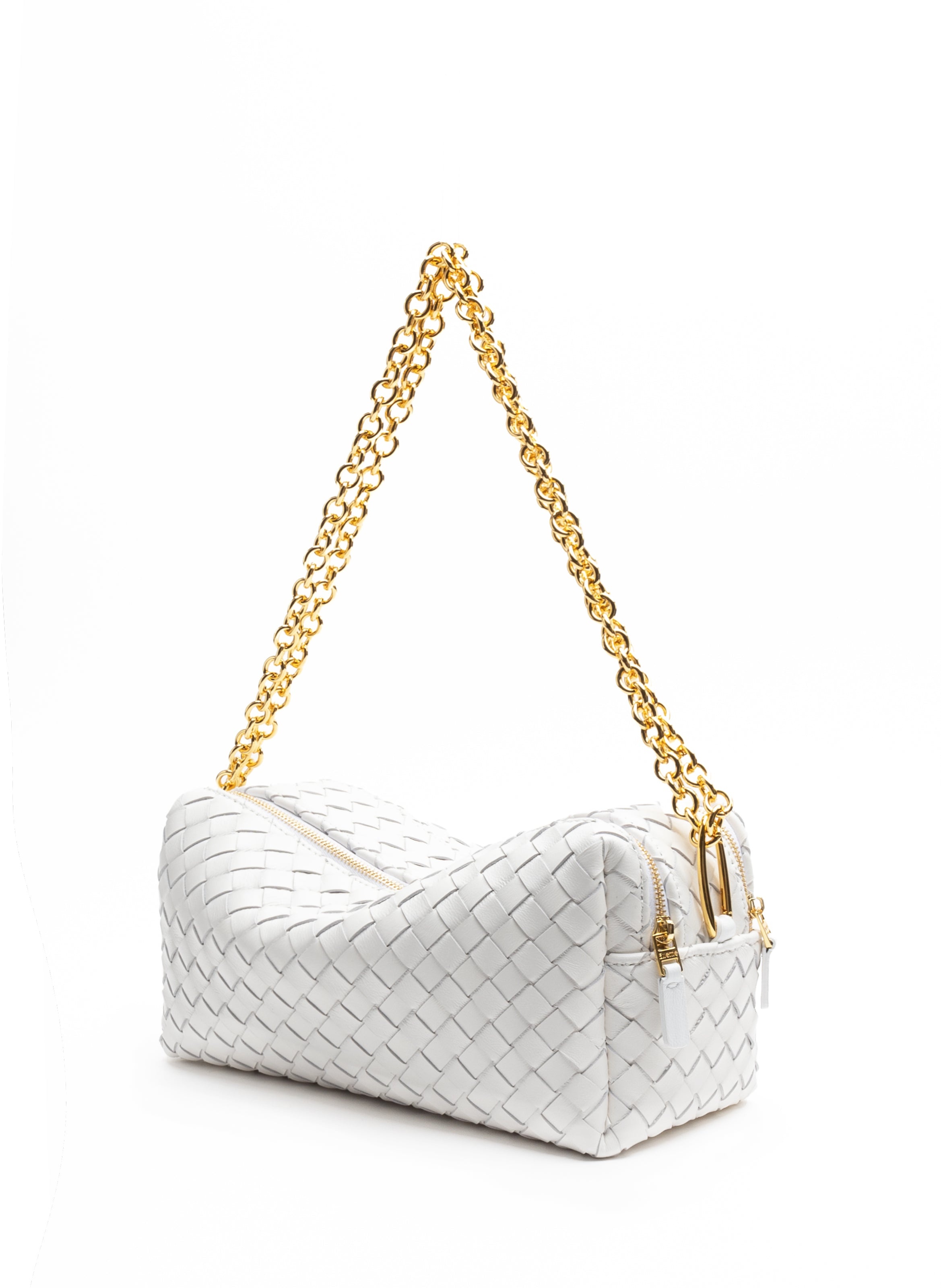 Trousse Chain Woven Leather White - 2
