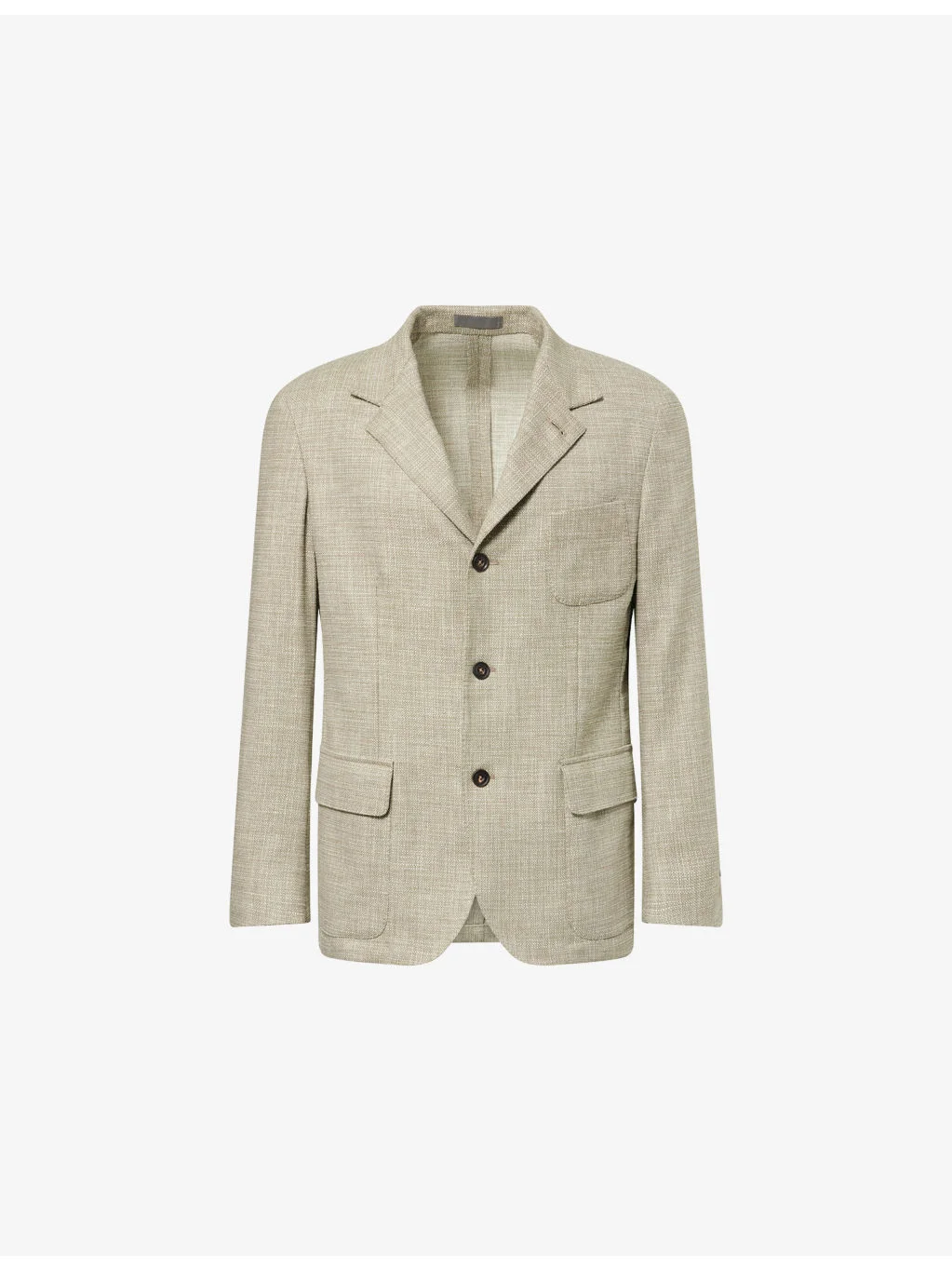 Long-Sleeve Wool And Silk Blend Blazer - 1