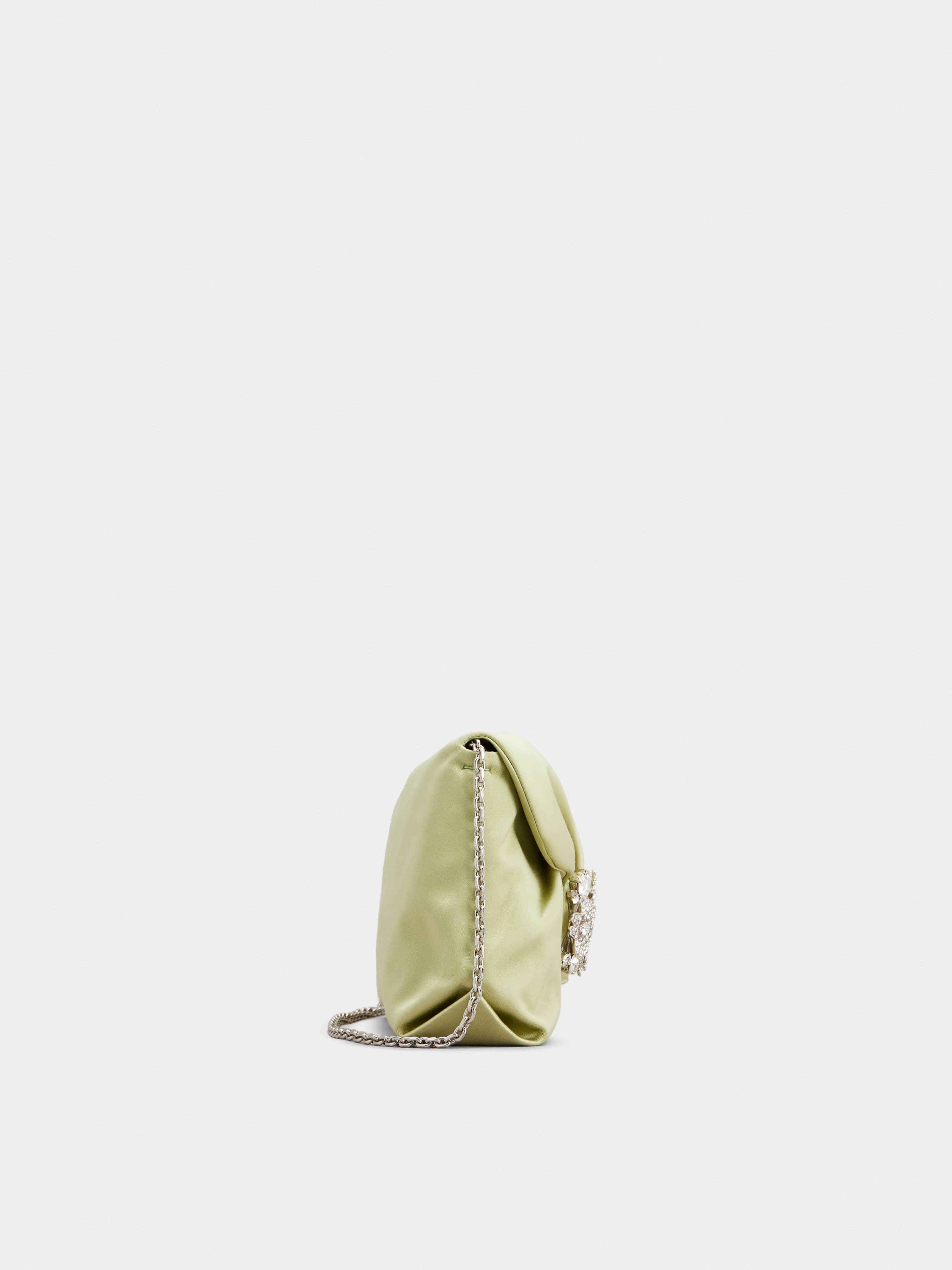 RV Bouquet Strass Buckle Drape Mini Bag in Satin - 3