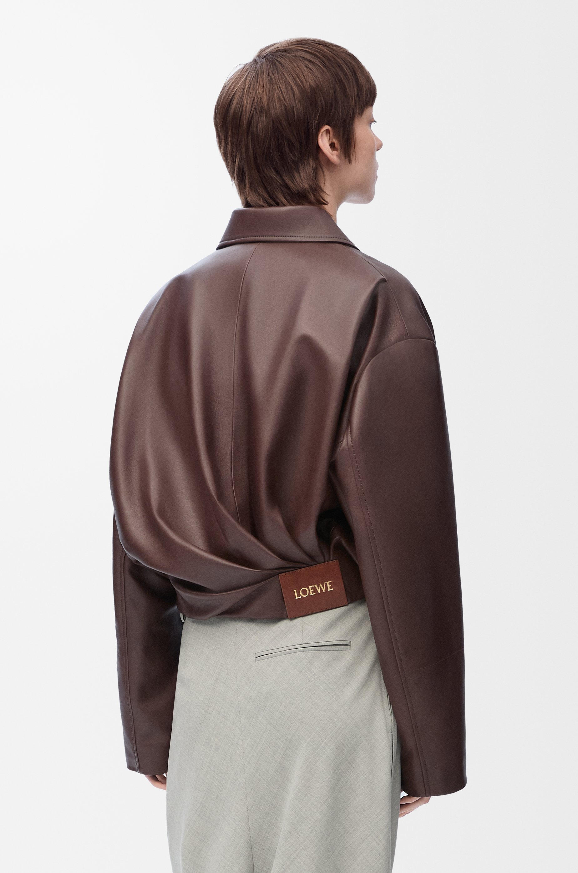 Draped jacket in nappa lambskin - 5