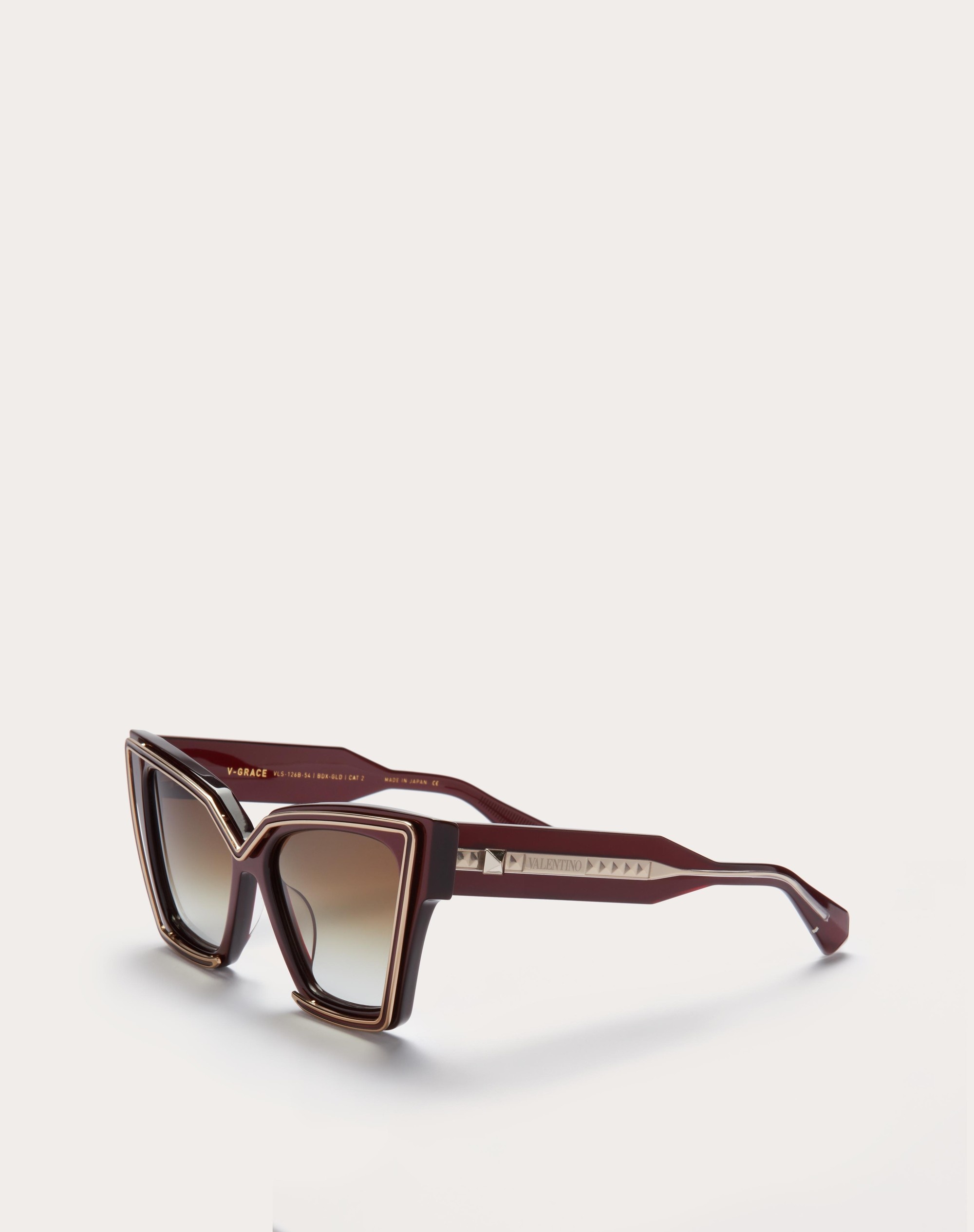 V - GRACE OVERSIZED CATEYE ACETATE  FRAME WITH TITANIUM DETAILS - 2