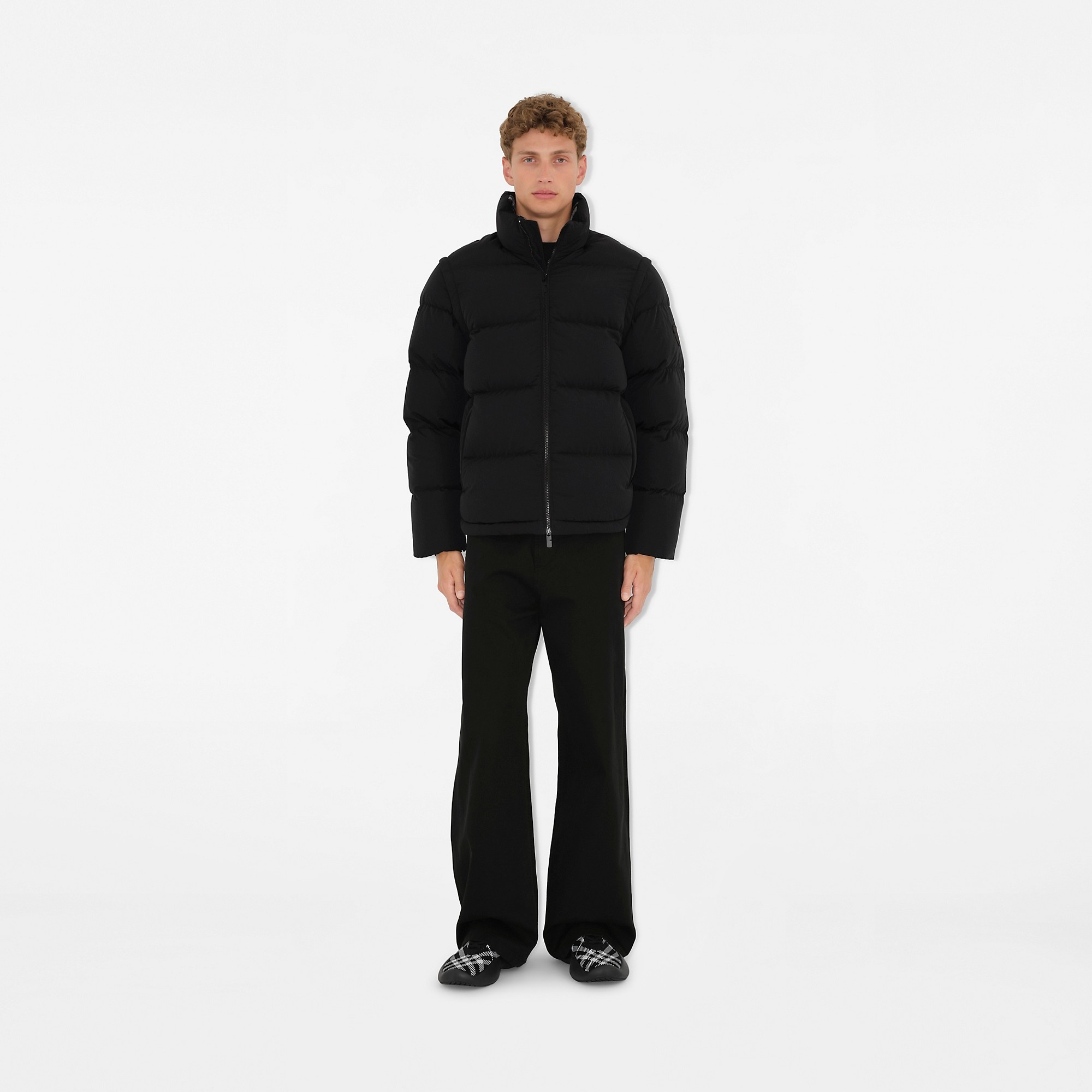 Detachable Sleeve Nylon Puffer Jacket - 5