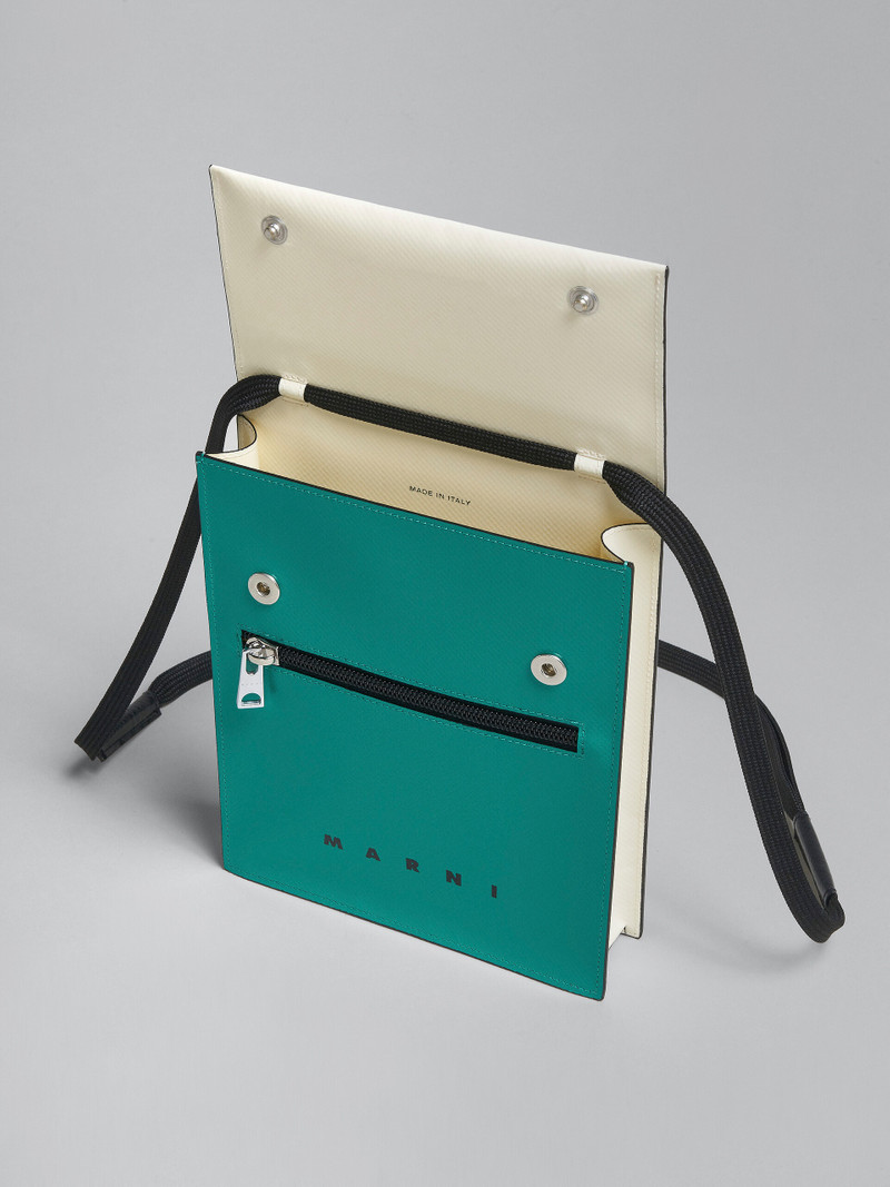 WHITE AND GREEN TRIBECA SHOULDER BAG 3