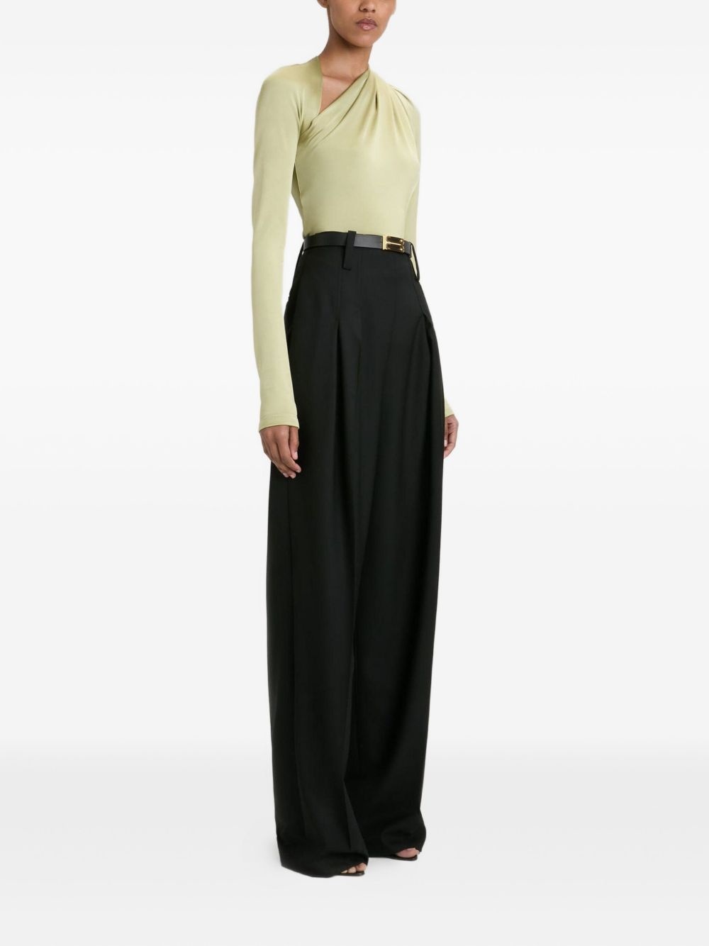 draped-neck top - 3