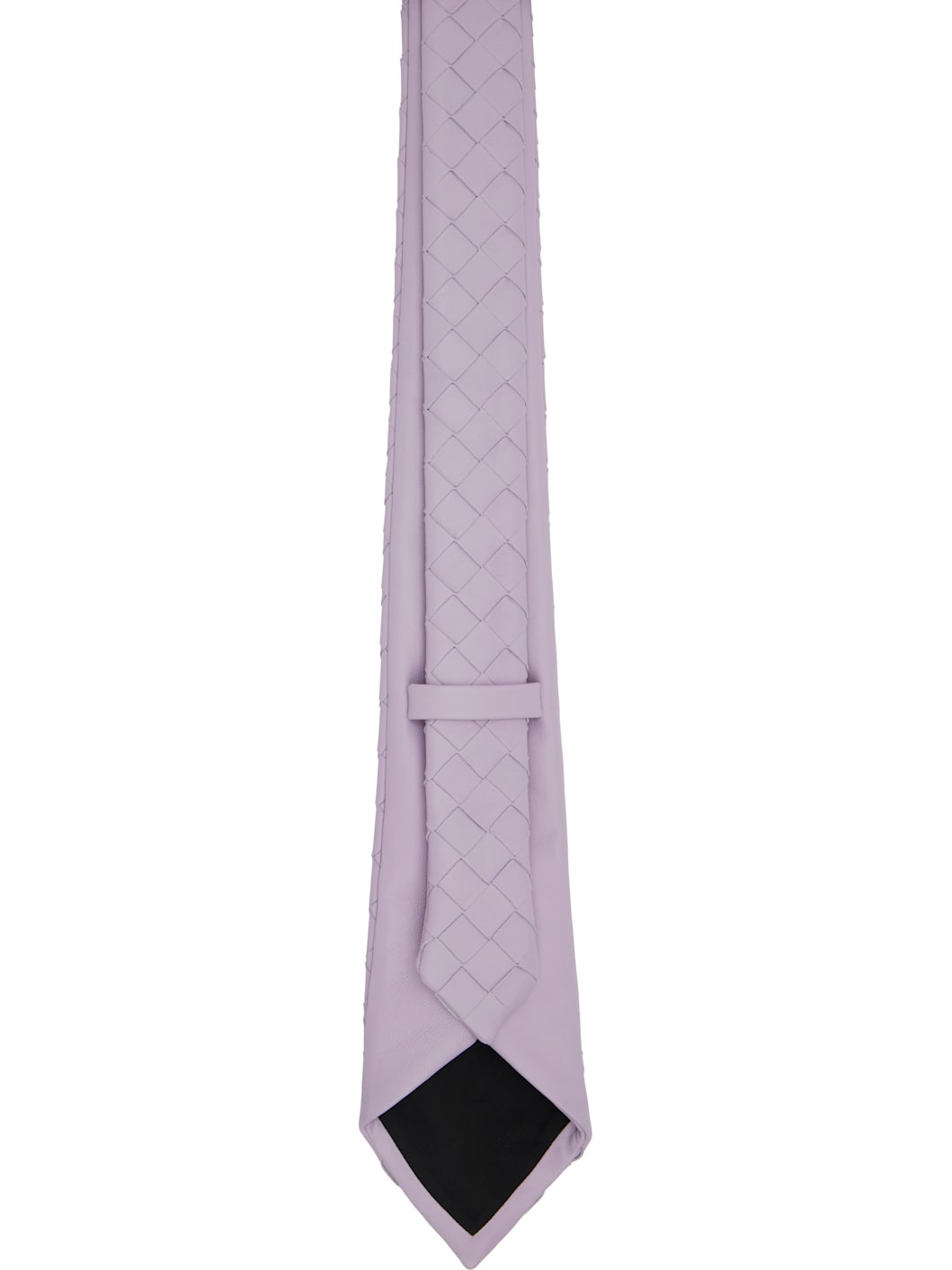 Purple Intrecciato Leather Tie - 2