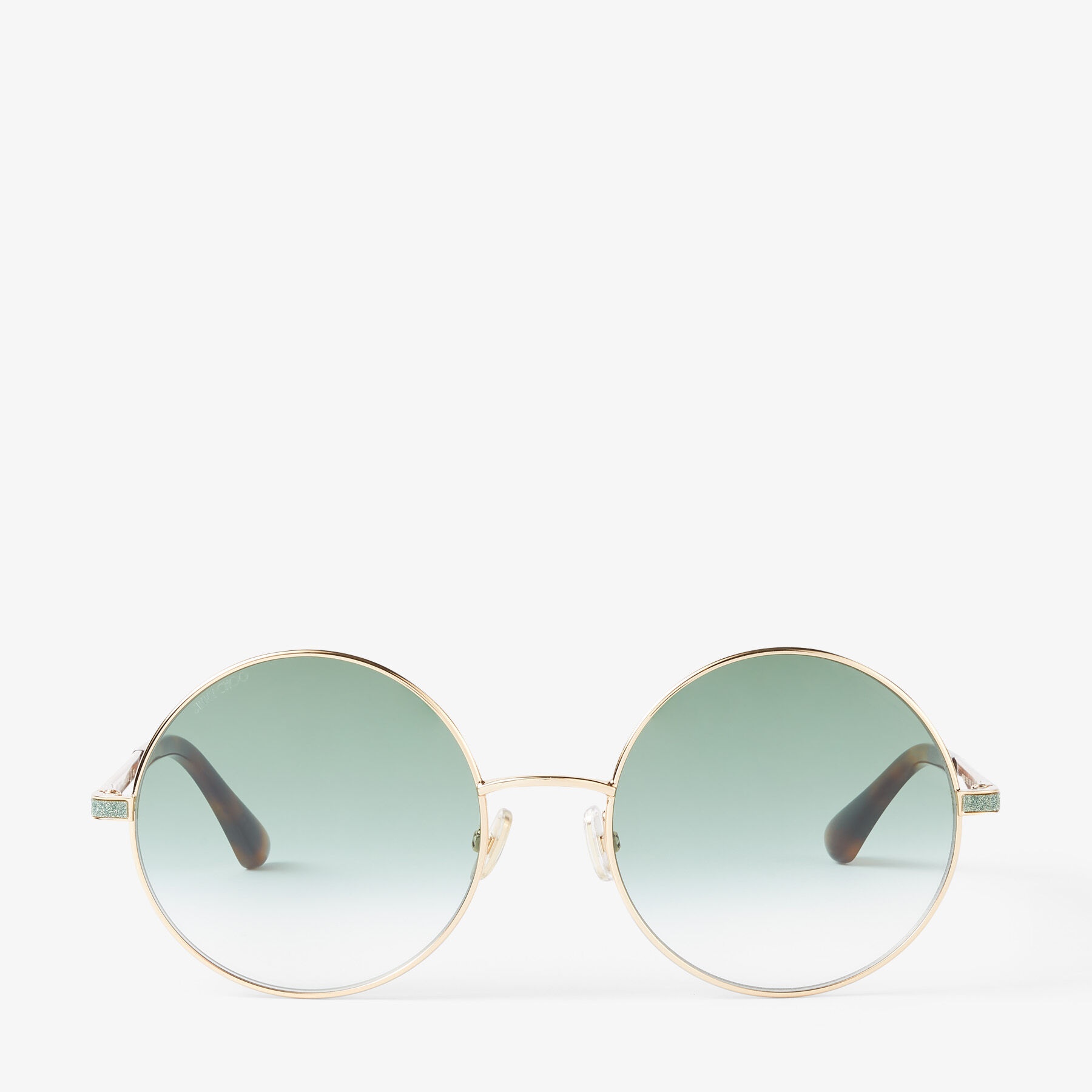 Oriane/s 57
Green and Gold Havana Round-Frame Sunglasses - 1