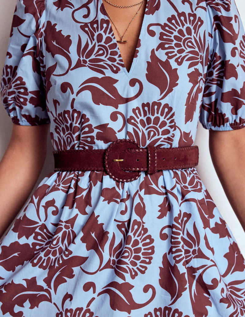 BODEN Covered Whipstitch Belt-Oxblood outlook