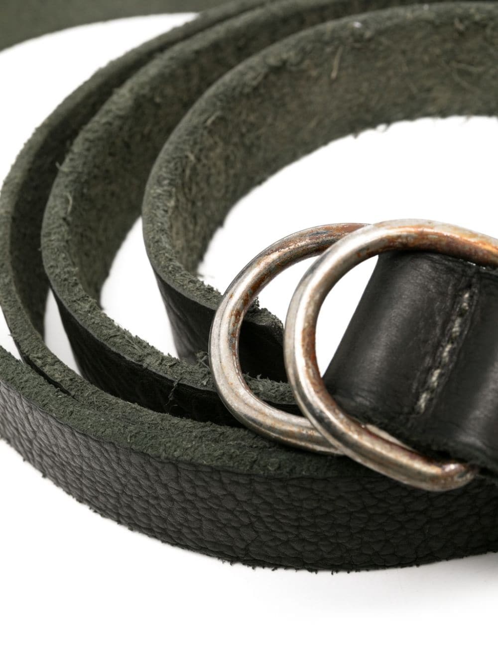 double-buckle leather belt - 2