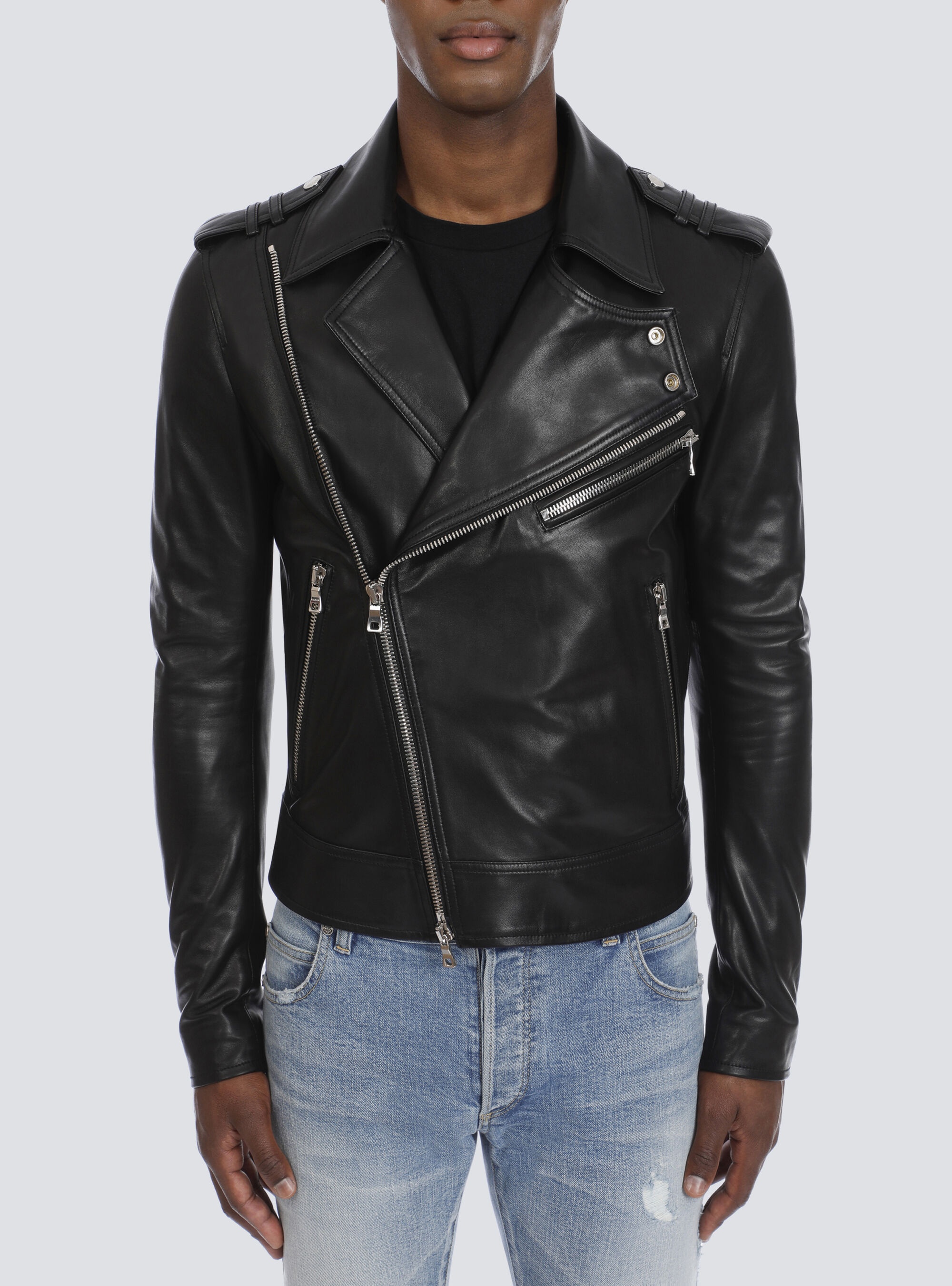 Leather biker jacket - 6