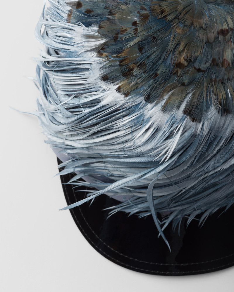 Patent leather and feather hat 3