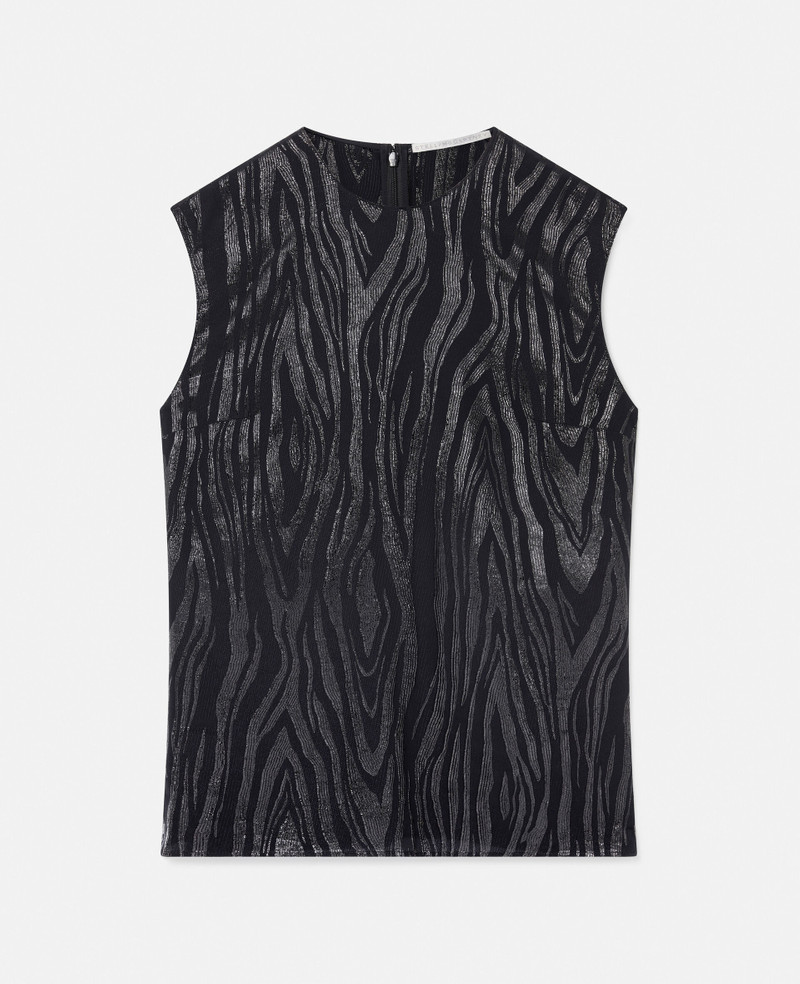 Woodgrain Print Lurex Tank Top 1