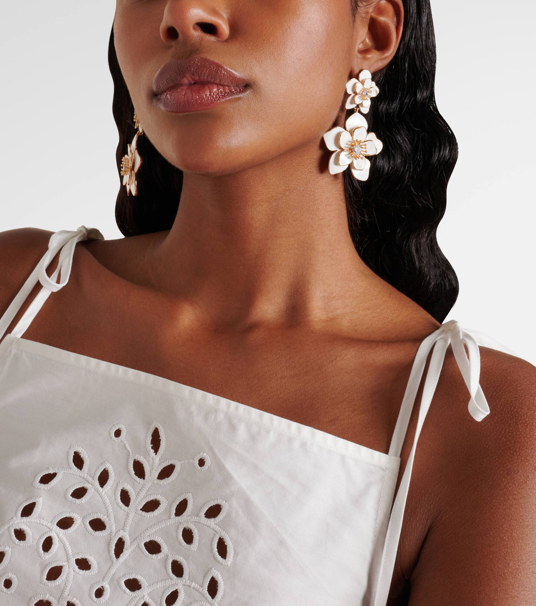 Enamel drop earrings - 6