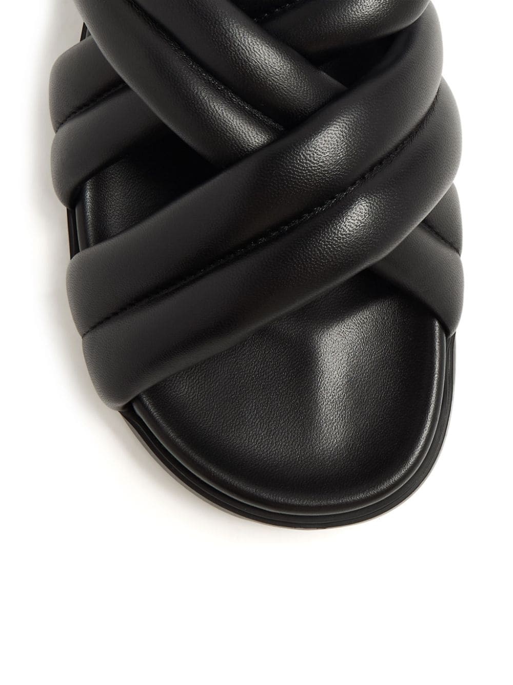 crossover padded leather sandals - 4