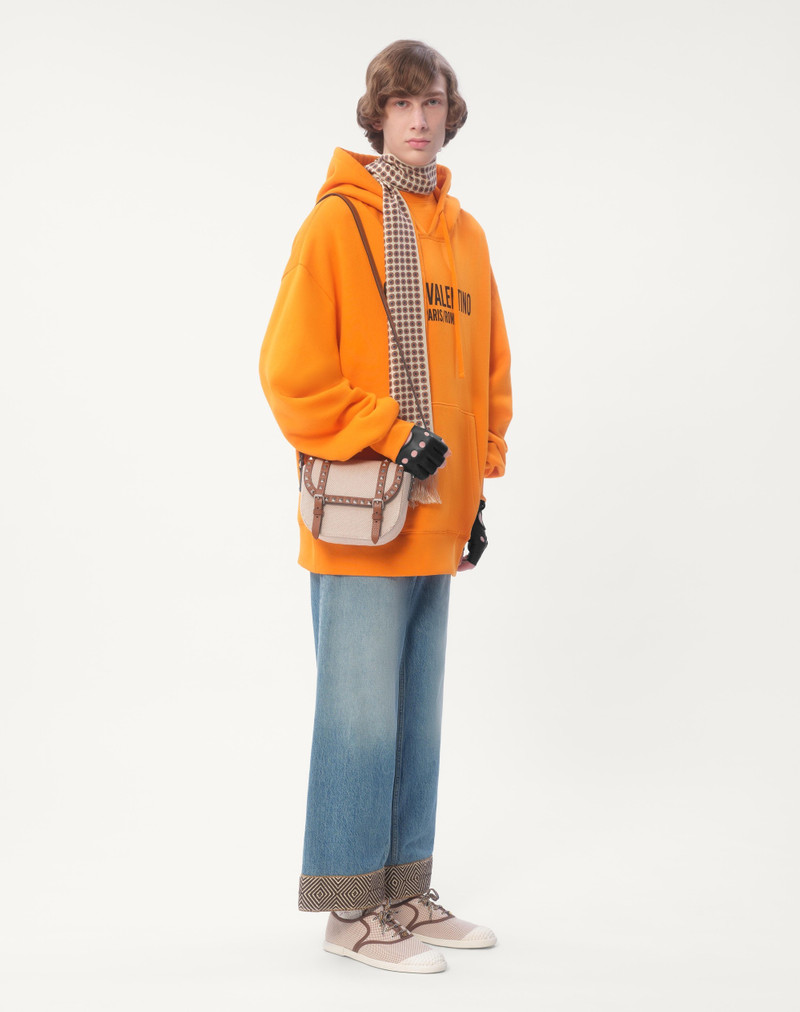 Valentino COTTON HOODED SWEATSHIRT WITH CHEZ VALENTINO PRINT outlook