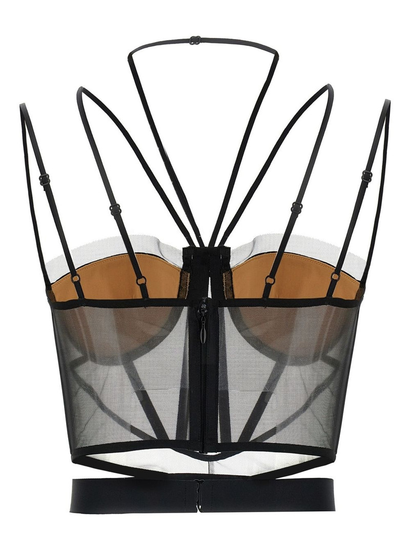 NENSI DOJAKA sheer-panelled corset top outlook