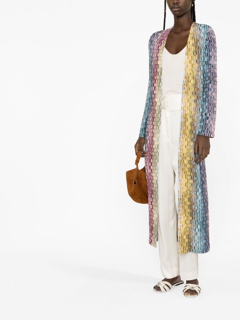 knitted long-sleeved cardi-coat - 3