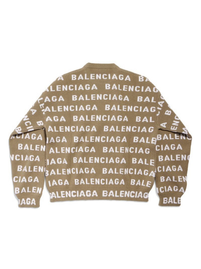 BALENCIAGA logo-intarsia wool jumper outlook