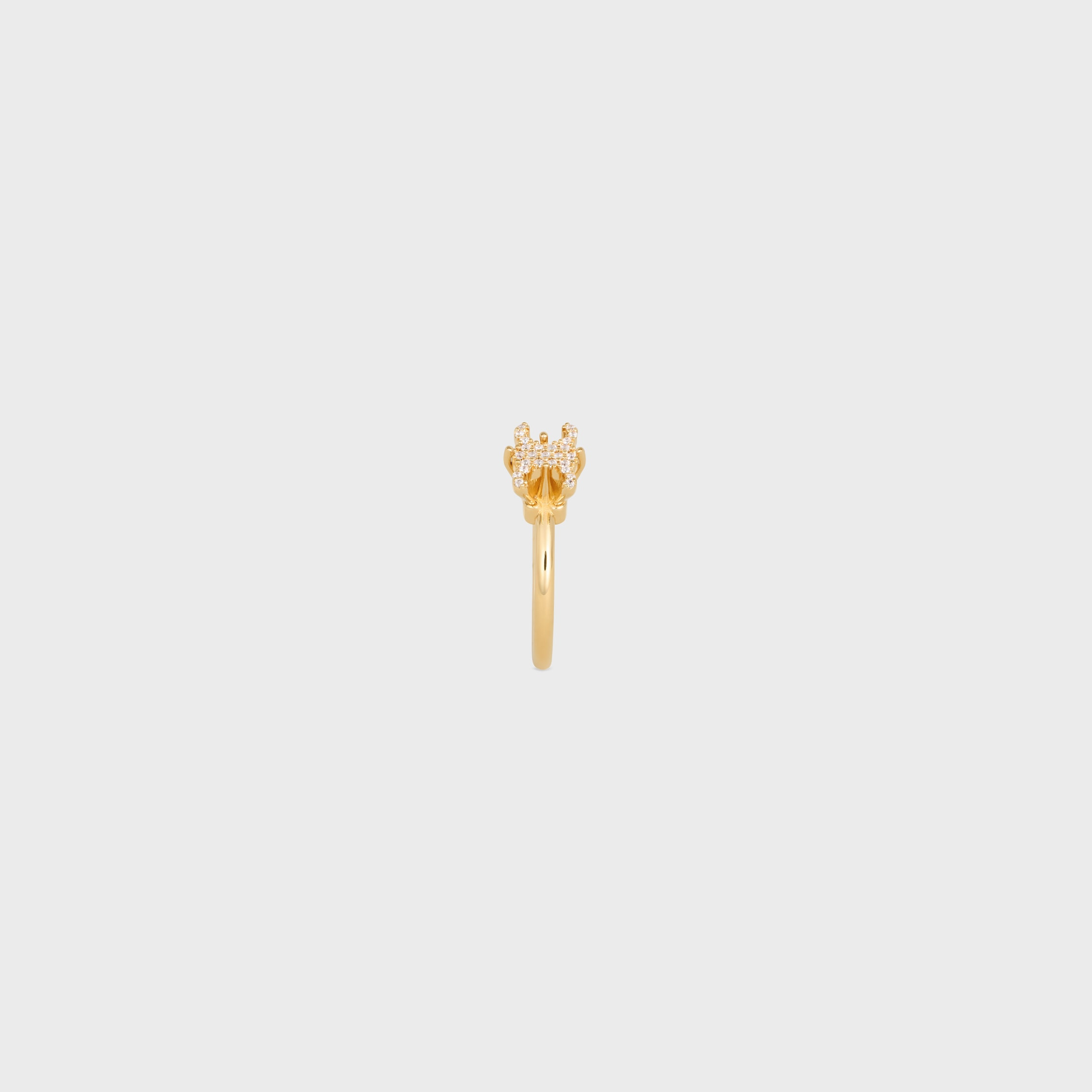 Triomphe Solitaire Sparkle Ring in Strass and Brass with Gold Finish - 3
