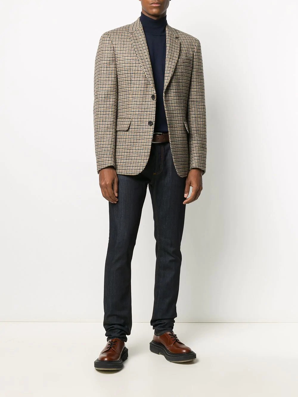 houndstooth check wool blazer - 2