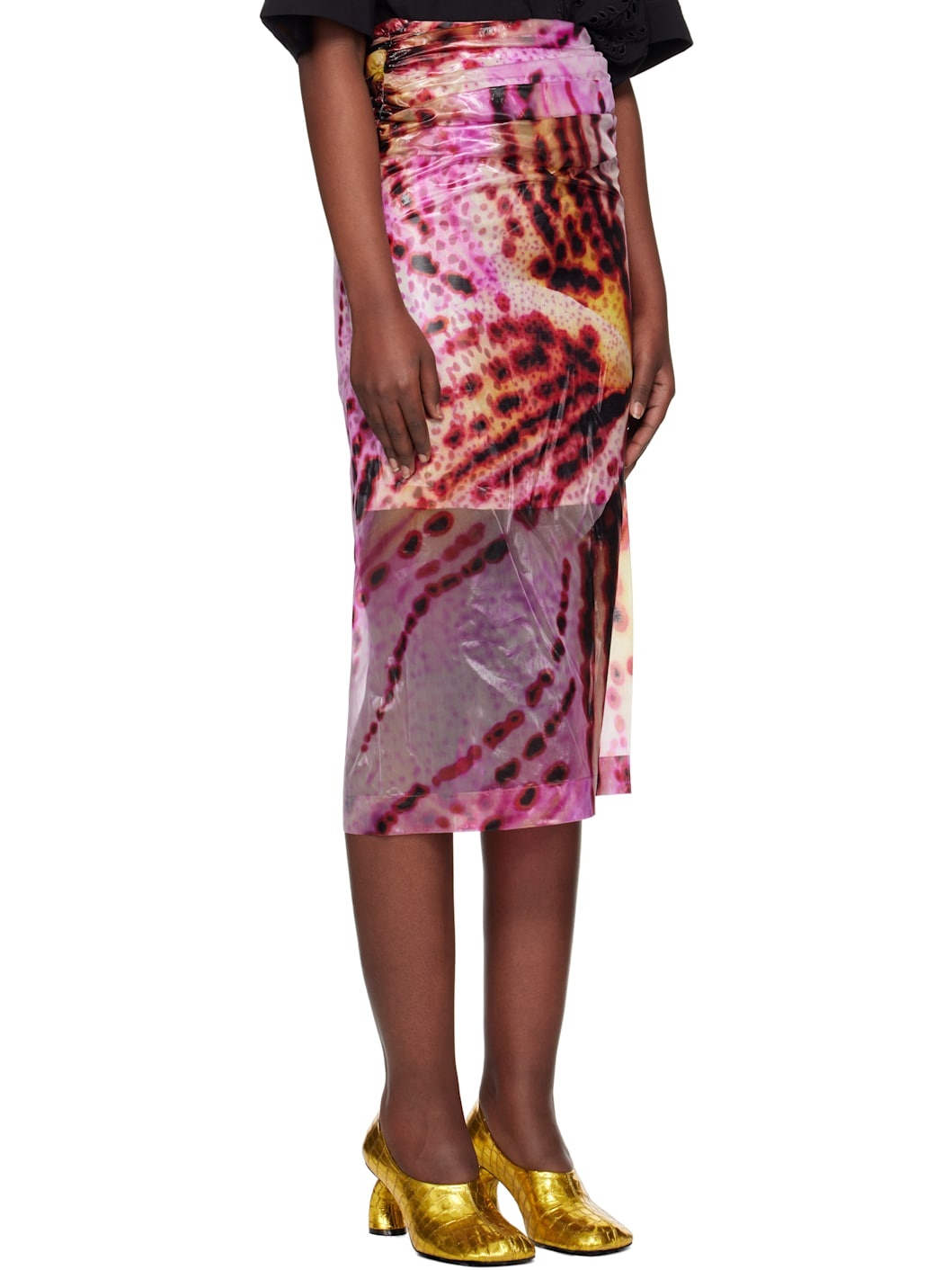 Pink Printed Midi Skirt - 2