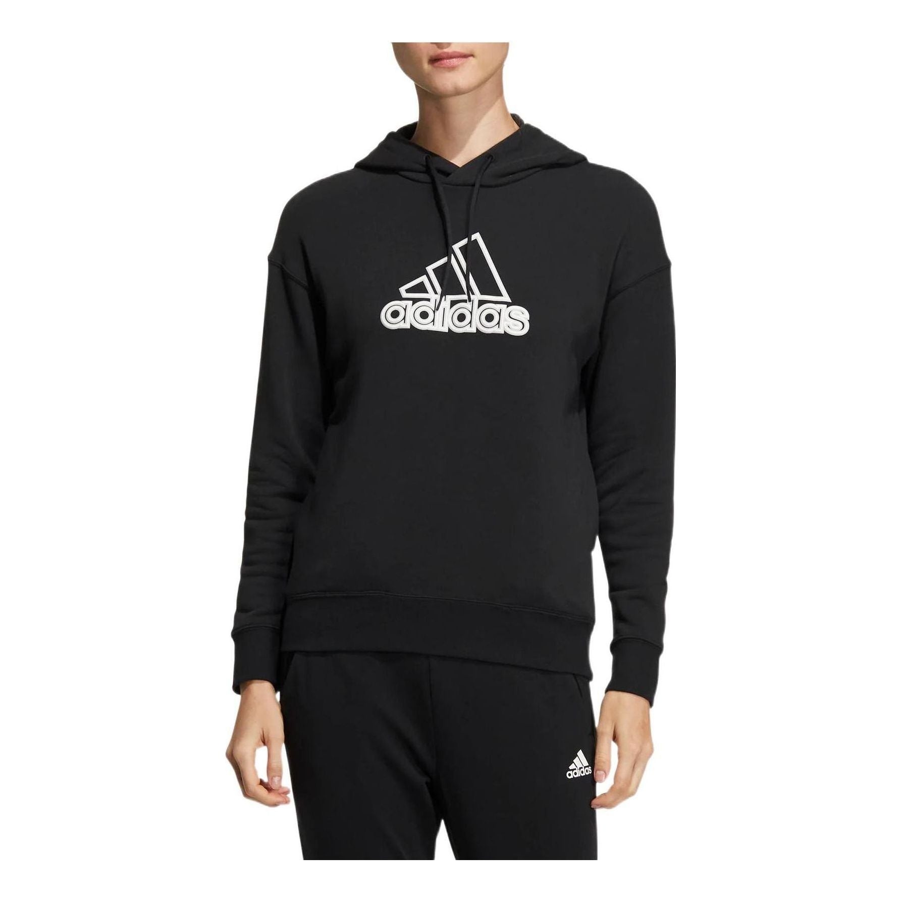 (WMNS) adidas Ust Hoodie 'Black White' HM5278 - 2