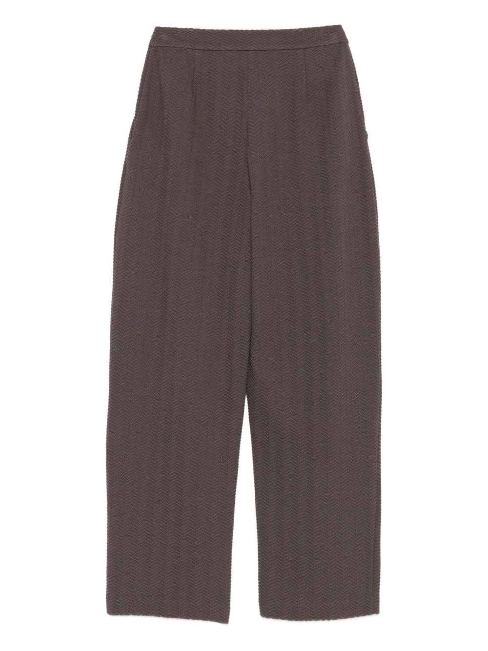 chevron-motif pleated straight trousers - 2