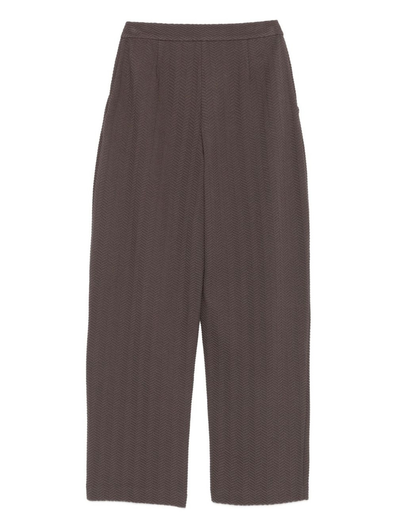 EMPORIO ARMANI chevron-motif pleated straight trousers outlook